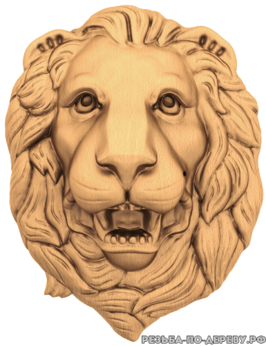 Голова льва #3 из дерева